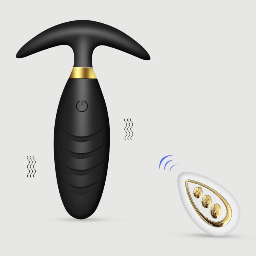 Felix 10 funcții de control de la distanță silicon vibratoare Butt Plug - negru