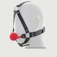 Ball Gag cu curea pentru maxilar - roșu