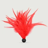 Tickler Pluma Roja Pequeña Con Base Negra - Rojo
