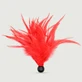 Small Red Feather Tickler With Black Base - Red