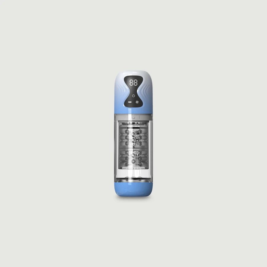 Deep Sucker 7 Function Rotating & Sucking Male Masturbator - Blue