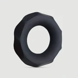 Flexibele diamanten siliconen penisring 42 mm - Zwart