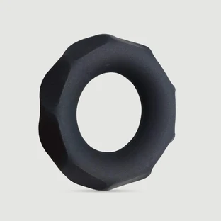 Flexibele diamanten siliconen penisring 42 mm - Zwart