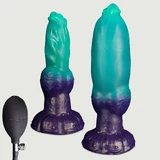 Aufblasbarer Silikon Hunde-Dildo 20,5 x 3,9 cm - Grün