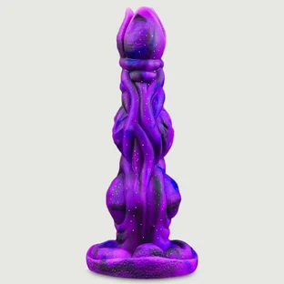 Monster Silikon Dildo mit offener Spitze und Saugnapf 23 x 5,4 cm - Lila