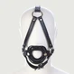 O-ring knevel met siliconen lippen en kaakriem - zwart