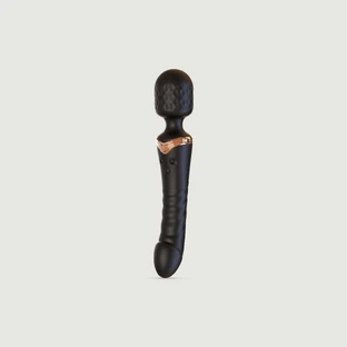 My Personal Massager Double Stimulation 2 In 1 Silicone Wall Massager & Vibrator - Black