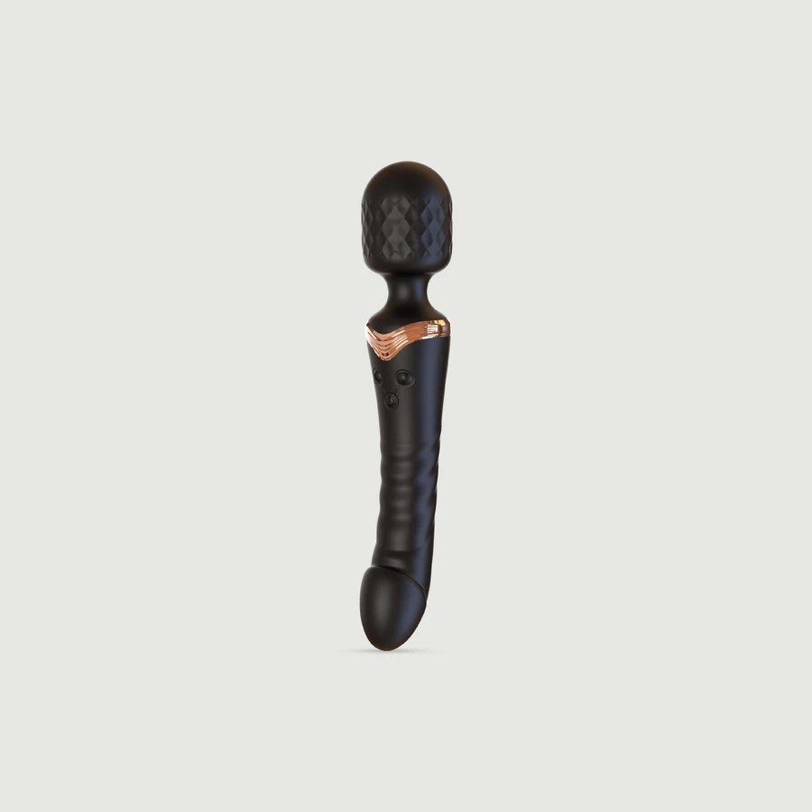 My Personal Massager Double Stimulation 2 In 1 Silicone Wall Massager & Vibrator - Black