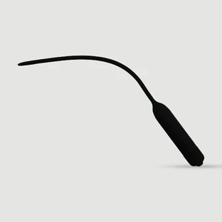 100 x 5.5 mm Silicone 1 Speed Vibrating Urethral Sound - Black
