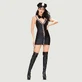 Sexy Policewoman Costume 4 Piece - Black - Small/Medium