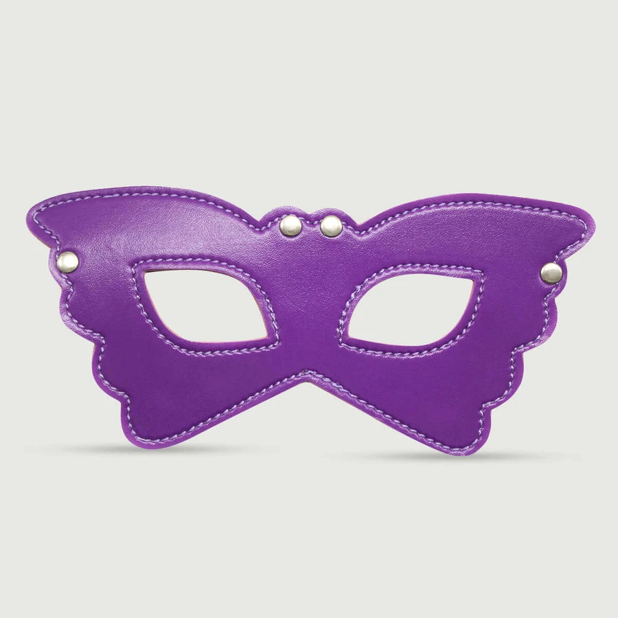 Máscara de ojos de mariposa de cuero - Morado