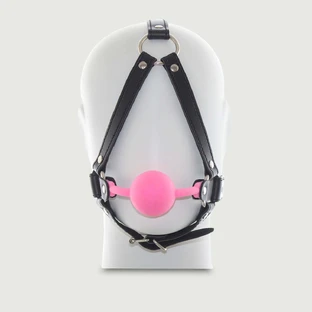 Ball Gag With Jaw Strap - Pink
