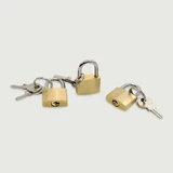 Mini-Metall-Vorhängeschlösser mit Schlüsseln - Silber/Gold