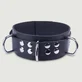 Collier en cuir ultra noir avec anneaux