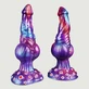 Gebogen Monster Vloeibare Siliconen Dildo Met Ballen & Zuignap 24 x 4,7 cm - Veelkleurig