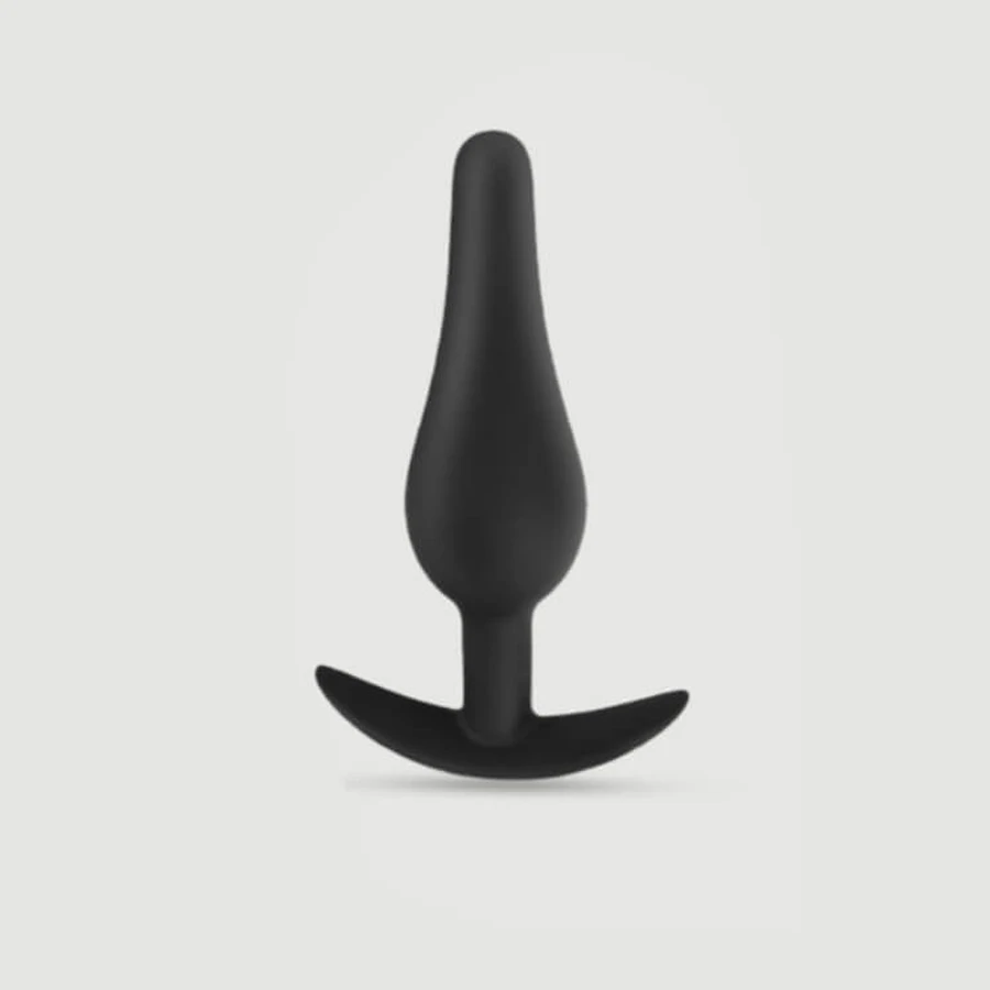 Anal Beginner's Classic Large Silicone Butt Plug - Black