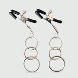 Verstellbare Nippelklemmen mit dreifachen Ringen - Silber