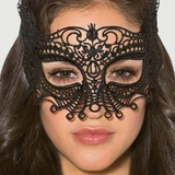 Enchanting Black Lace Bat Eye Mask - Black