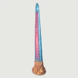 Sehr langer Anal-Silikondildo mit Oktopushaut - 47 x 4,5 cm - Blau