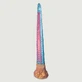 Très long gode anal en silicone avec peau de pieuvre - 47 x 4,5 cm - Bleu