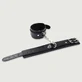 Adjustable Leather Cuff Set With D-Ring & Metal Clip - Black