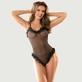Furry Temptation Transparent Teddy - Black - One Size