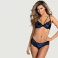 Pure Velvet 2 Stück Dessous Set - Blau - Small