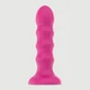 Gode classique en silicone nervuré avec ventouse 13 cm - Rouge