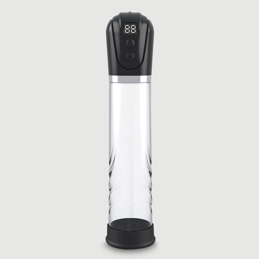 Sexopolis Male LCD Display Long Tube Automatic Penis Pump - Transparant