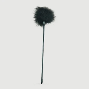 Tickler Pluma Larga Con Mango - Negro