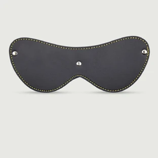 Máscara de cuero para los ojos con costura - Negro