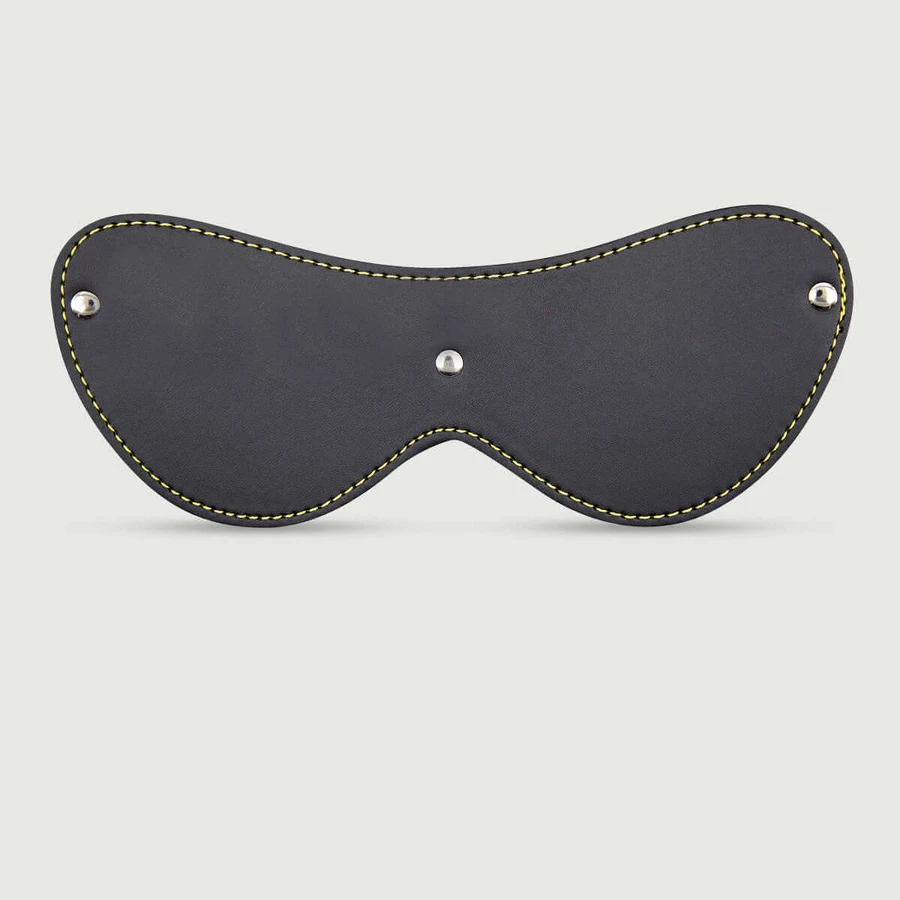 Máscara de cuero para los ojos con costura - Negro