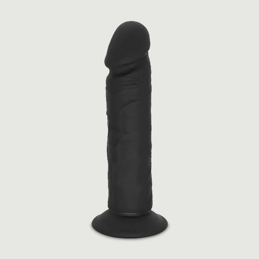 Qubo 23,5 cm Dildo realist din silicon cu ventuză - negru