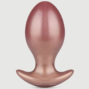Plug anal redondo Wonder de silicona - Bronce