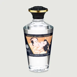 Shunga Huile chauffante aphrodisiaque et baisable Vanille fétiche - 100 ml