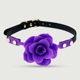 Rose Shaped Ball Gag With Adjustable Strap - Purple