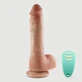 Zarma Thrusting 22 cm Realistic Remote Controlled Silicone Vibrator With Balls &amp; Suction Cup - Flesh