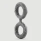 Shaft 2D Liquid Silicone Medium Dubbele Penis & Ballen Ring - Grijs