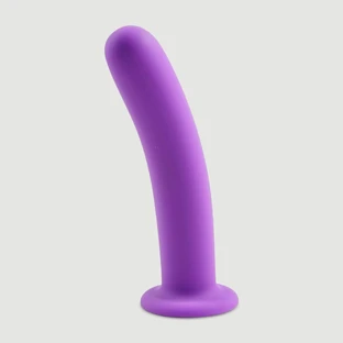 Beginner's Basic Medium Smooth Silicone Dildo with Suction Cup - Purple