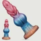 Dildo in silicone Monster con palline e ventosa 22 x 5 cm - Rosa