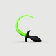 Glow In The Dark Puppy Tail Silicone Butt Plug - Green