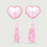 Heart Shaped Tassel Nipple Pasties - Pink