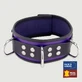 Lederhalsband mit D-Ringen - Lila