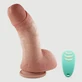 Zuri 21 cm Curved Thick Realistic Remote Controlled Silicone Vibrator With Balls & Suction Cup - Flesh