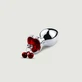 Anal Collection Metal Butt Plug With Heart Jewel Small - Silver/Red