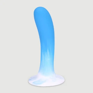 Jasper 15 cm Curved Classic Silicone Dildo with Suction Cup - Blue