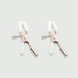 Pinzas para pezones con clip metálico ajustable - Blanco