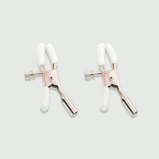 Pince à mamelons avec clip métallique ajustable - Blanc