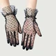 Mesh Gloves With Polka Dots - Black - One Size