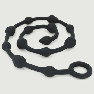 Bolas anales de silicona XXL Pear 100 x 3 cm - Negro